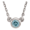 14k White Gold Aquamarine Bezel 16-inch Necklace