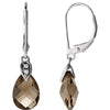 14K White Gold Smoky Quartz & 0.025 CTW Diamond Earrings