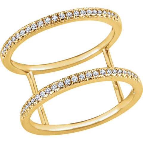 14k Yellow Gold 1/5 CTW Diamond Ring, Size 7