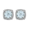 Sterling Silver 6mm Aquamarine & .015 CTW Diamond Earrings
