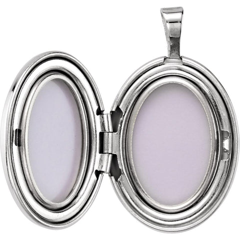 Sterling Silver Oval Mom Locket with Color