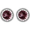 14k White Gold Pink Tourmaline "October" Birthstone Earrings