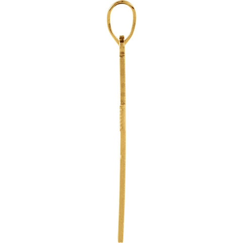 14k Yellow Gold 22x14mm Cross Pendant with Design