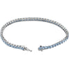 14k White Gold Aquamarine Line 7.25" Bracelet