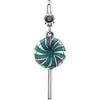 26.00x06.00 mm Enamel Lollipop Charm in Sterling Silver