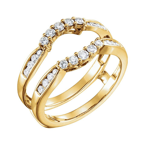 14k Yellow Gold 1/2 CTW Diamond Ring Guard , Size 7