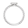 14k White Gold 1/6 CTW Diamond Rope Cluster Ring, Size 7