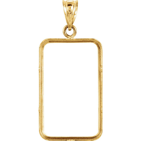 14k Yellow Gold Tab Back Frame Pendant for 5-Gram Credit Suisse Coin