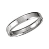 Comfort-Fit Beveled Edge Wedding Band Ring in 14k White Gold ( Size 5 )