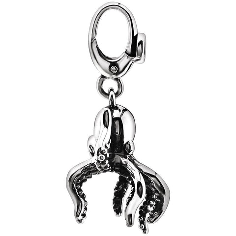 Sterling Silver 30x15mm Octopus Charm