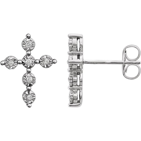 14k White Gold 1/10 CTW Diamond Earrings