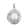 20.50x18.00 mm Oval Locket with Engraved in Sterling Silver