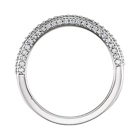 14k White Gold 1/4 CTW Diamond Band, Size 7