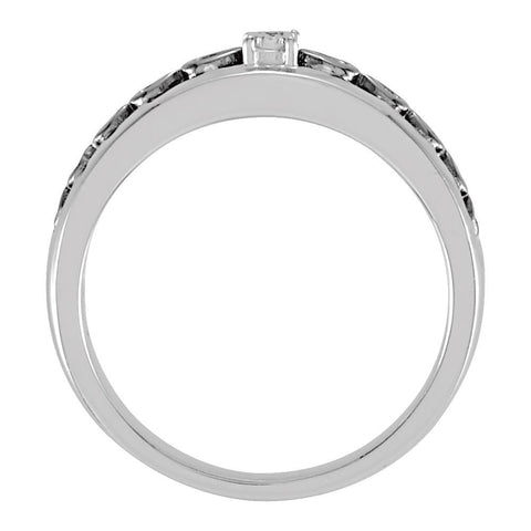 Sterling Silver .01 CTW Diamond Band Size 7