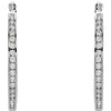 14k White Gold 1 CTW Diamond Hoop Earrings