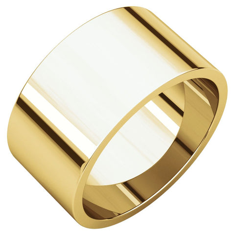 14k Yellow Gold 10mm Flat Band, Size 5.5