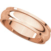 14k Rose Gold 5mm Half Round Edge Band, Size 9