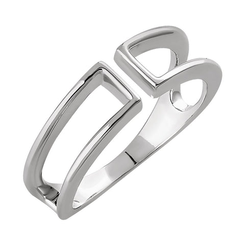 14k White Gold Freeform Ring, Size 7