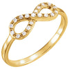 14K Yellow Gold 1/8 CTW Diamond Infinity Ring (Size 6)