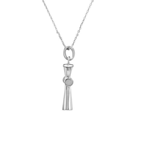Sterling Silver Plain Cross Ash Holder Necklace