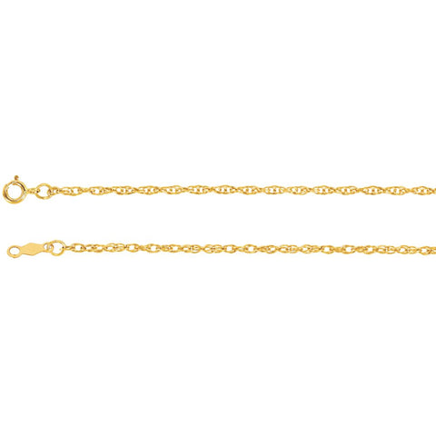 14k Yellow Gold 1.5mm Rope 16" Chain