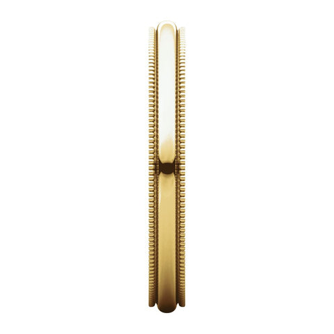 14k Yellow Gold 2.5mm Milgrain Band, Size 6.5