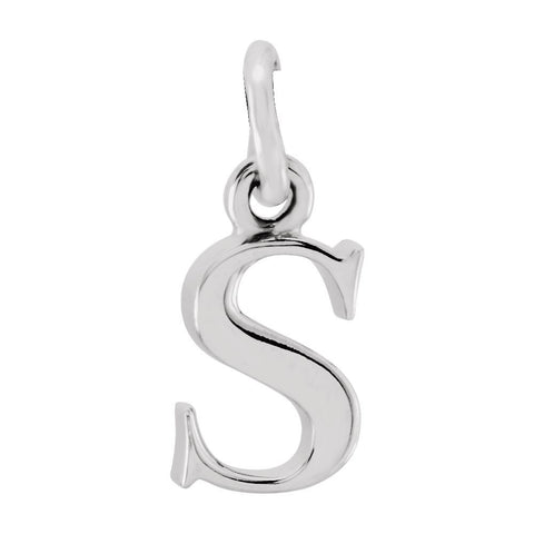 14k White Gold "s" Lowercase Initial Pendant