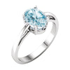 14k White Gold Sky Blue Topaz Ring, Size 7