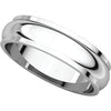 14k White Gold 5mm Half Round Edge Band, Size 8