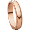 14k Rose Gold 4mm Milgrain Band, Size 8.5