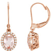 14k Rose Gold Morganite & 1/5 ctw. Diamond Earrings