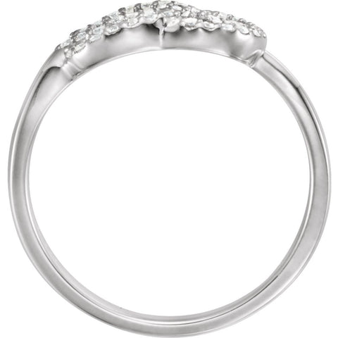Sterling Silver Diamond Knot Ring, Size 7