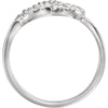 Sterling Silver Diamond Knot Ring, Size 7