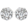 14k White Gold 2 CTW Diamond Cluster Earrings