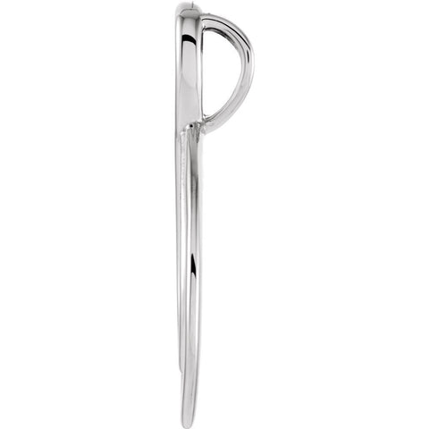14k White Gold 22x11mm Freeform Pendant