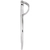 14k White Gold 22x11mm Freeform Pendant