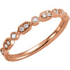 14k Rose Gold 1/8 ctw. Diamond Ring, Size 6