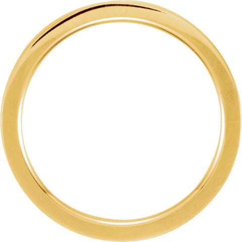 14k Yellow Gold 2mm Flat Comfort Fit Milgrain Band Size 6
