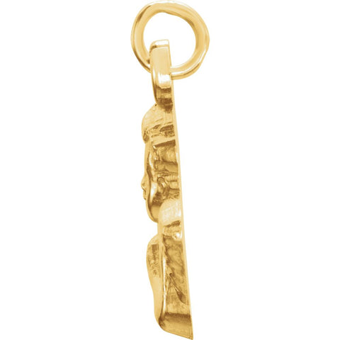 14k Yellow Gold 14x16mm Angel Baby Pendant