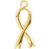 14K Yellow Gold Breast Cancer Awareness Ribbon Charm