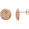 Pierced-Styled Button Earring in 14K Rose Gold