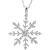 Snowflake Cubic Zirconia 18-inch Necklace in Sterling Silver