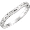 14k White Gold 0.03 ctw. Diamond Hand Engraved Band, Size 6