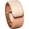 14k Rose Gold 8mm Half Round Wedding Band, Size 6