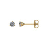 Pair of 1/5 CTTW Diamond Friction Post Stud Earrings in 14k Yellow Gold
