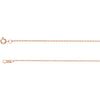 1.0 mm Solid Diamond-Cut Cable Chain in 14k Rose Gold ( 16.00-Inch )