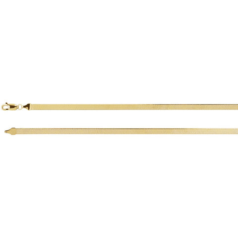 3.8 mm Solid Flexible Herringbone Chain in 14k Yellow Gold ( 20-Inch )