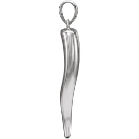 Sterling Silver 31.5mm Italian Horn Pendant