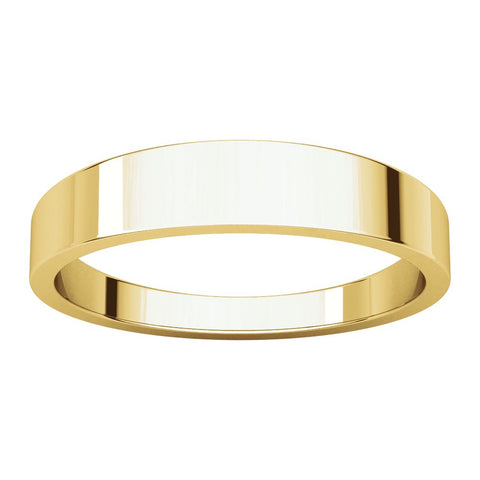 14k Yellow Gold 4mm Flat Tapered Band, Size 8