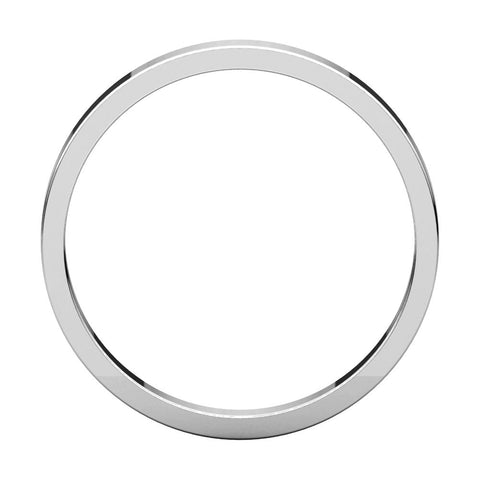 10k White Gold 2.5mm Flat Band, Size 6.5